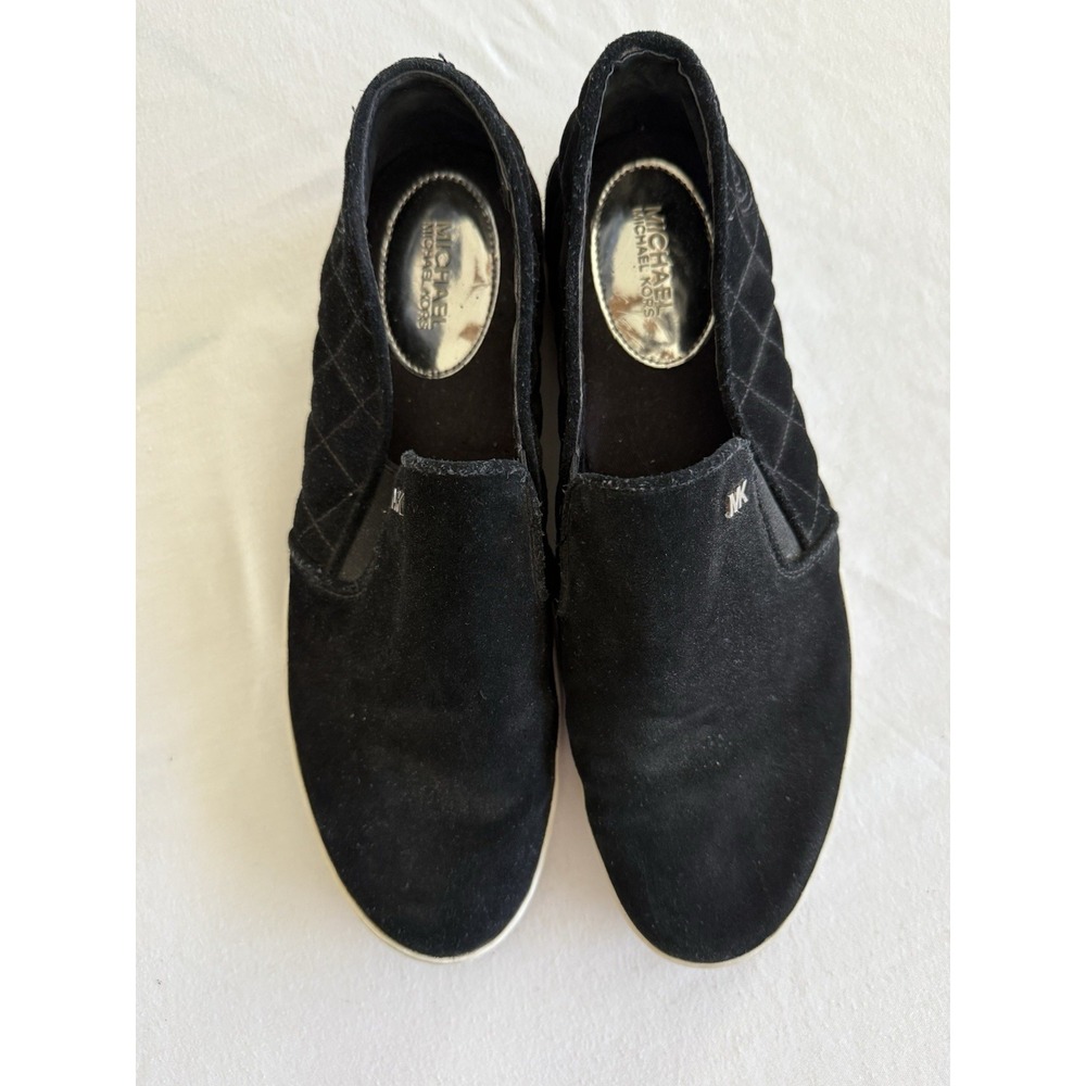 Michael Kors Womens Black Suede Quilted Slip On Loafer Flats Size 11 HL16J